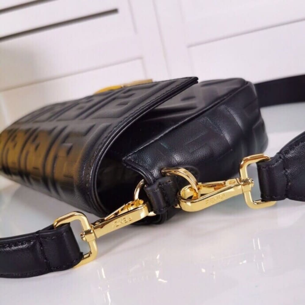 Fendi Baguette Nappa Bag Black 27cm