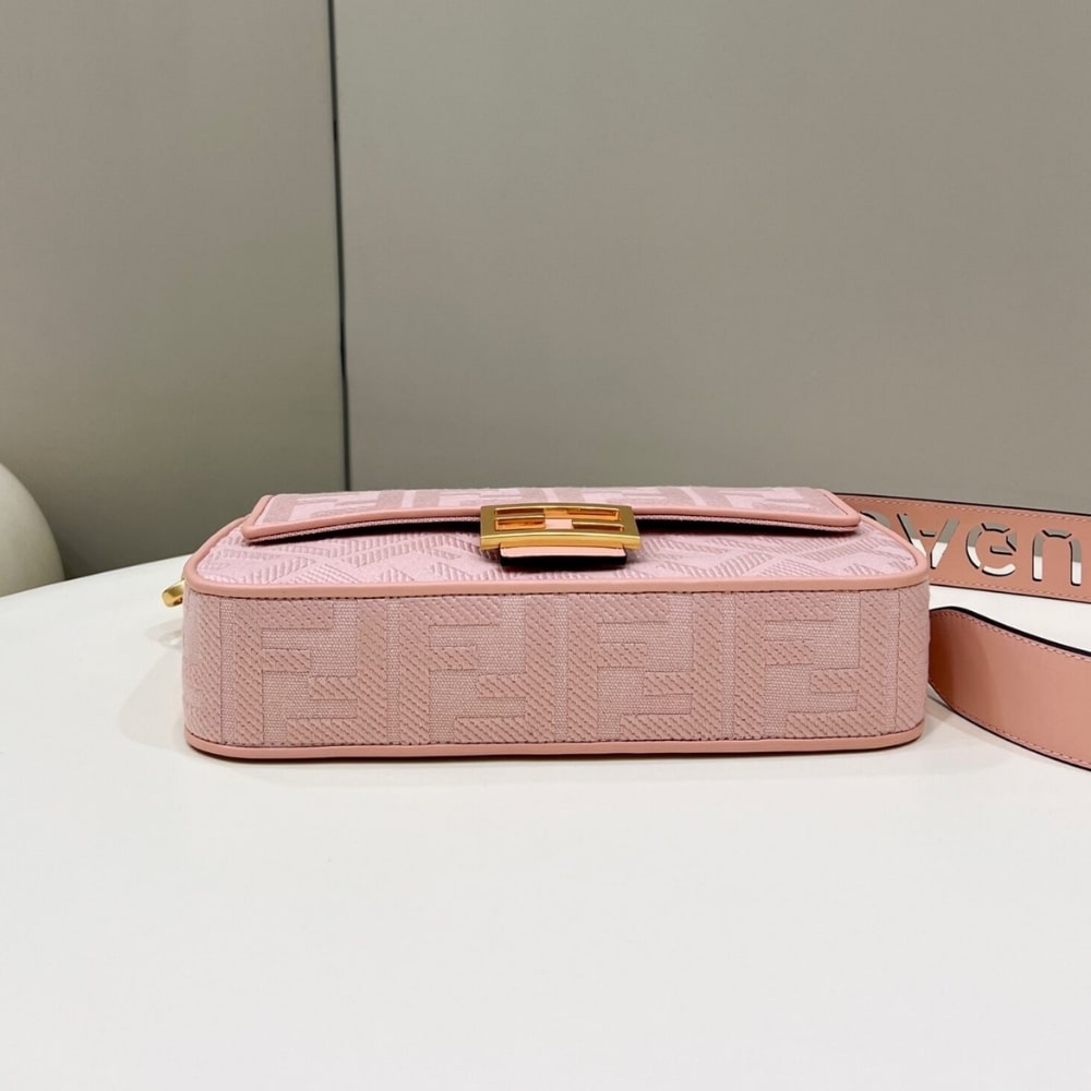 Fendi Baguette Canvas Bag Pink 28cm 8BR600AMCDF1J4A