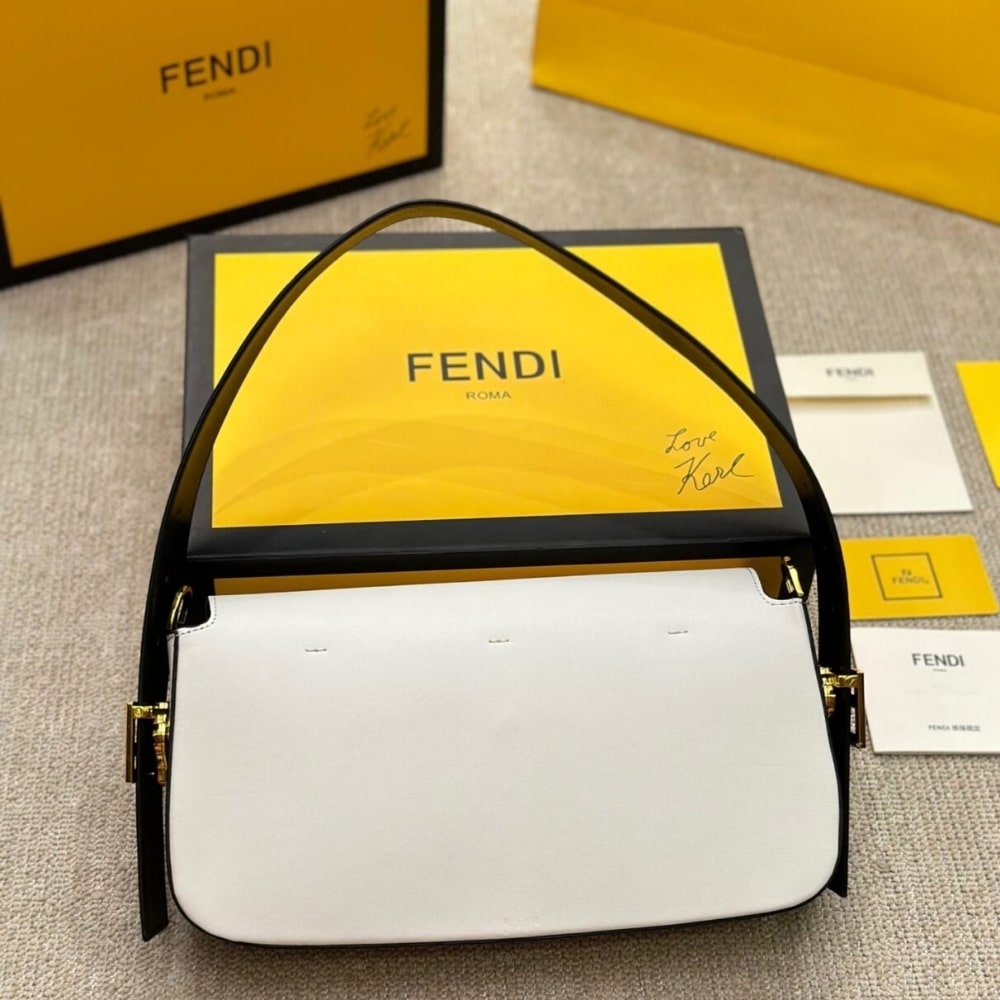 Fendi Baguette Bag White 26cm 8BR821APKOF1NZ3