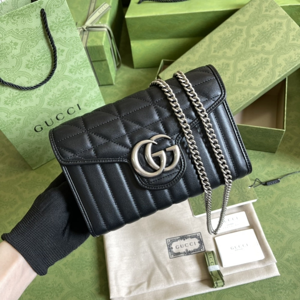 Gucci Marmont Mini Matelasse Bag Black 20cm