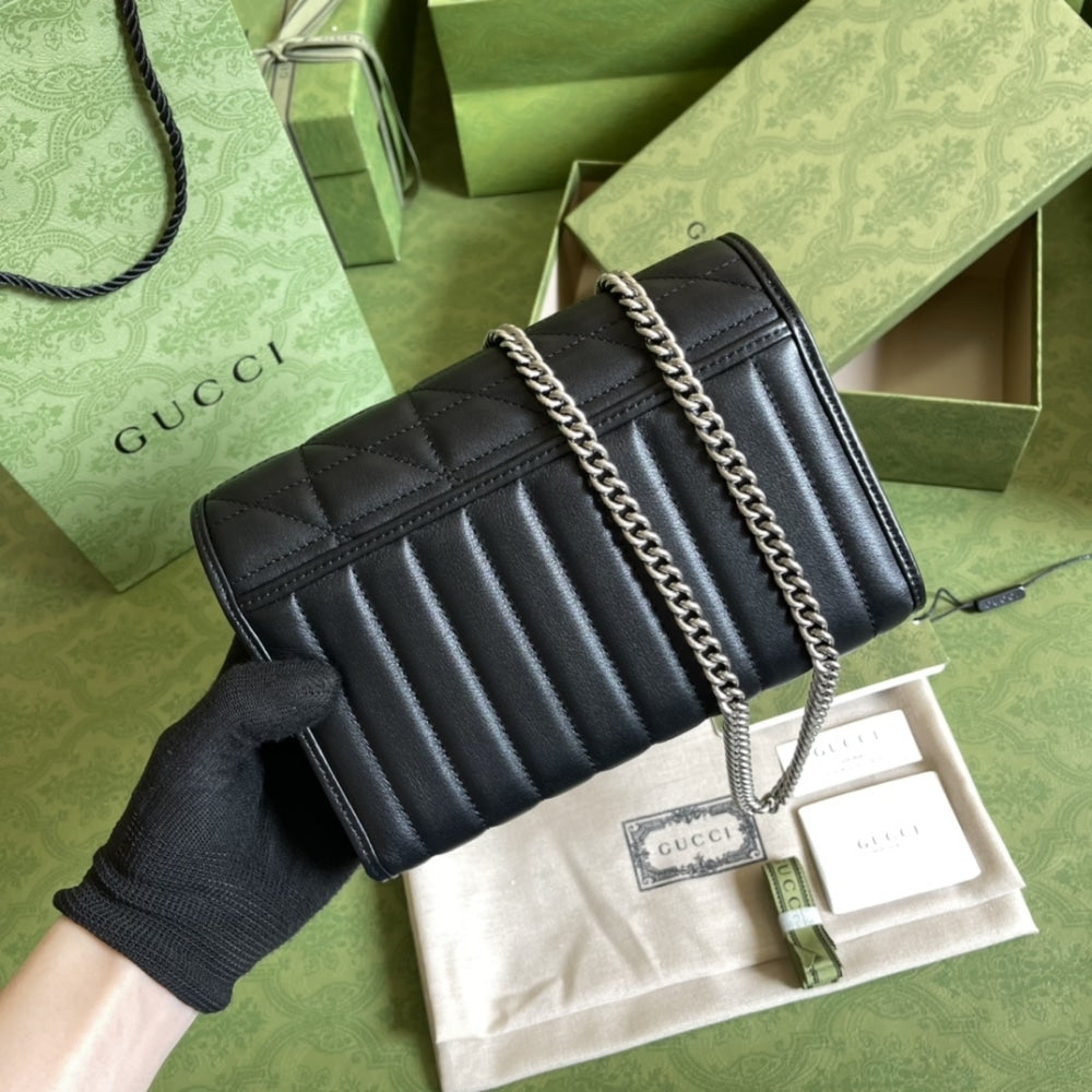 Gucci Marmont Mini Matelasse Bag Black 20cm