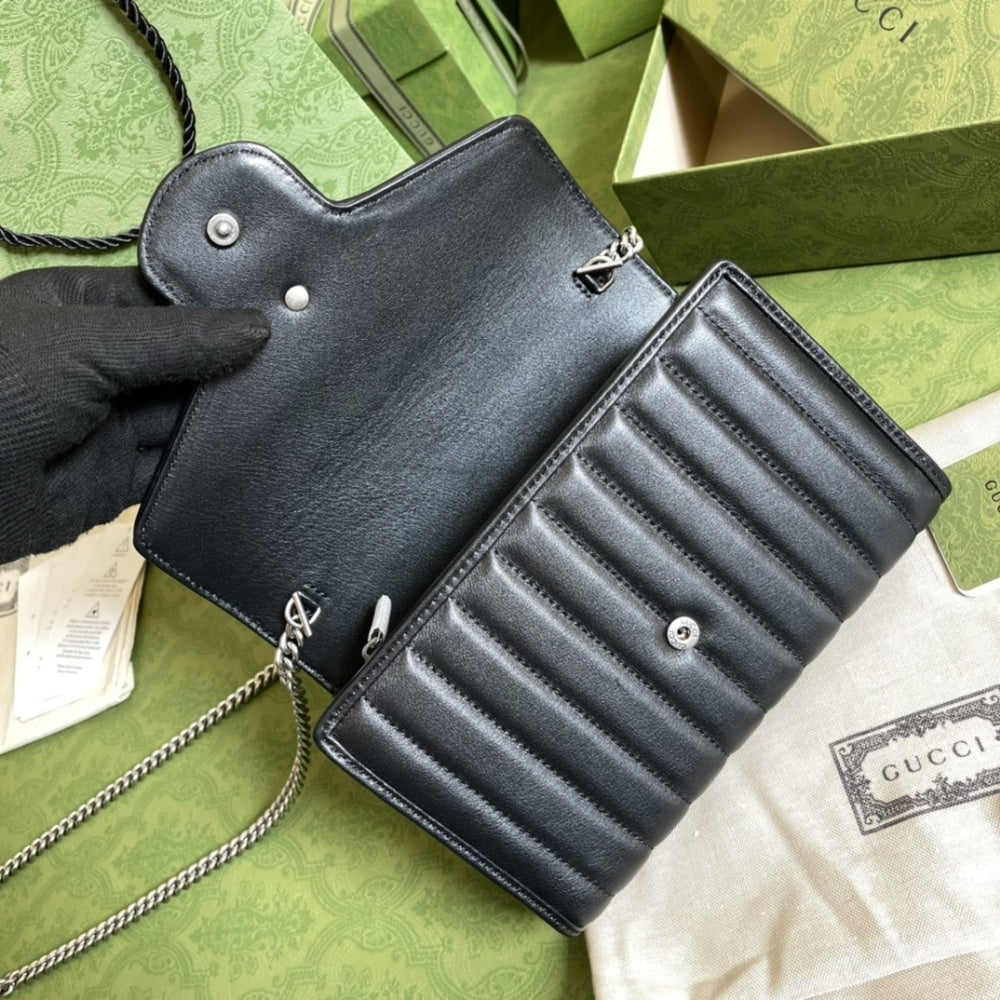 Gucci Marmont Mini Matelasse Bag Black 20cm