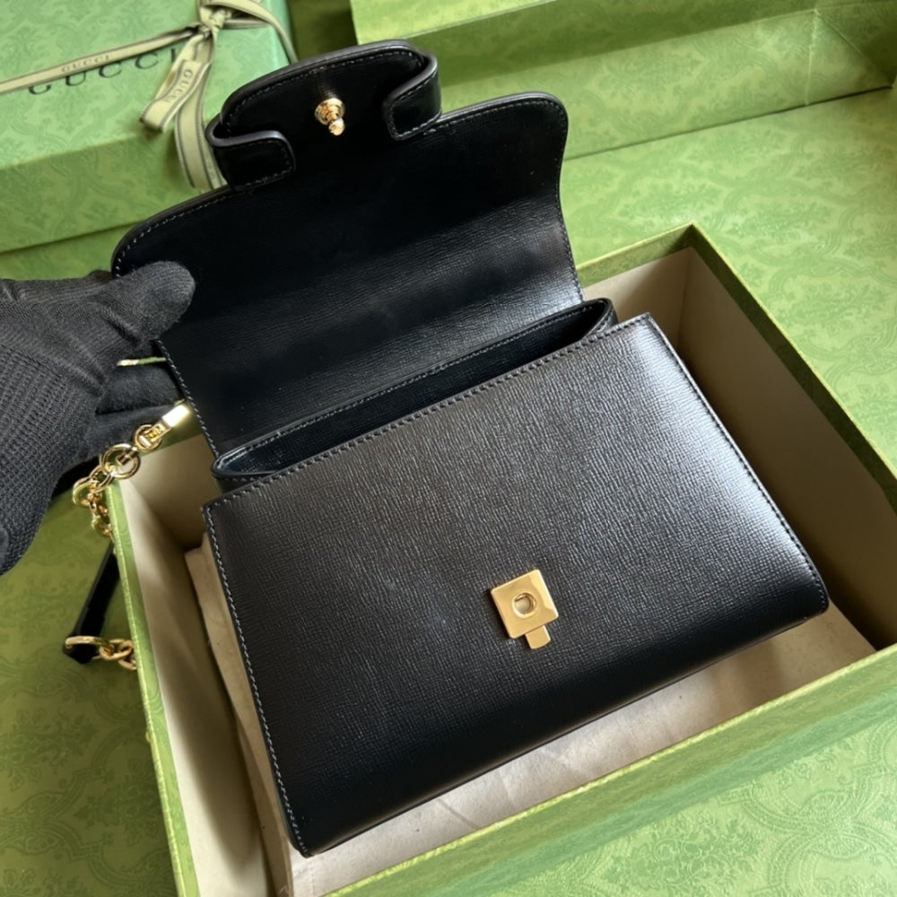 Gucci Horsebit 1955 Bag 22cm Black 703848 AAA7G 1000