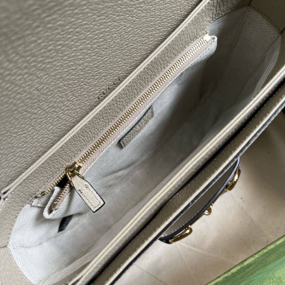 Gucci Horsebit 1955 Small Bag Beige White 25cm 602204 UULBG 9683