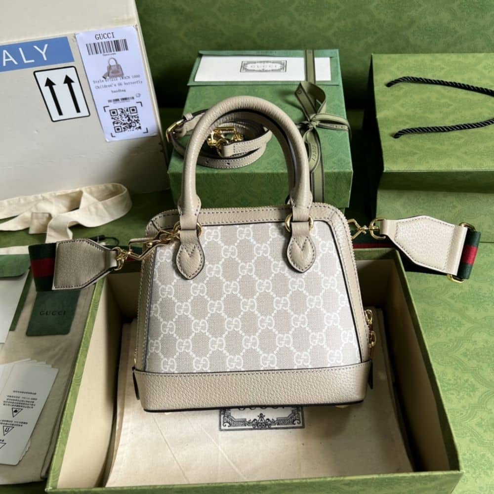 Gucci Horsebit 1955 Mini Bag Beige White 20cm 677212 UULAG 9682