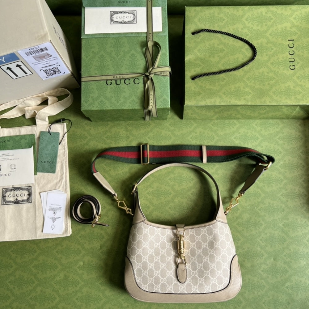 Gucci Jackie 1961 Small Bag Beige White 28 cm ‎678843 UULAG 9682