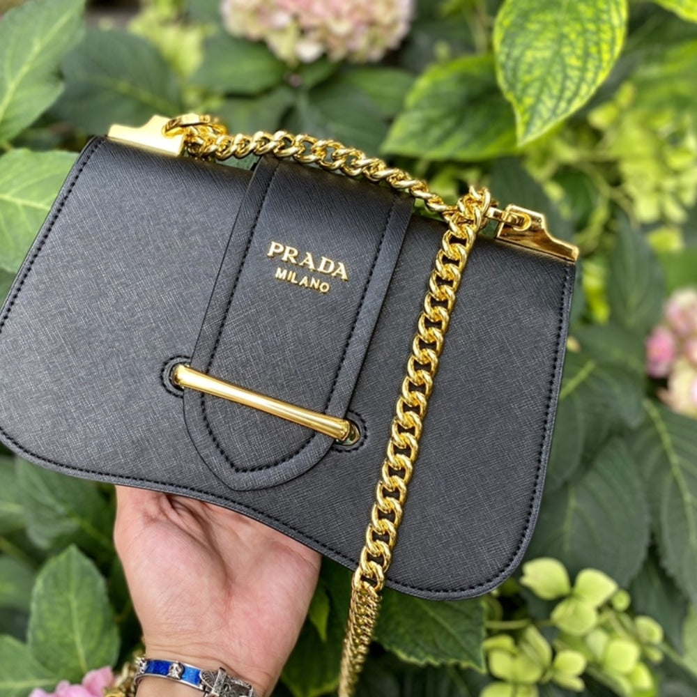 Prada Sidonie Saffiano Black 24cm 1BD184 2AIX F0002