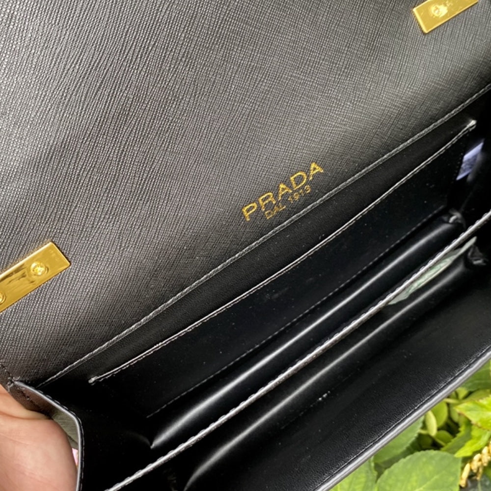 Prada Sidonie Saffiano Black 24cm 1BD184 2AIX F0002