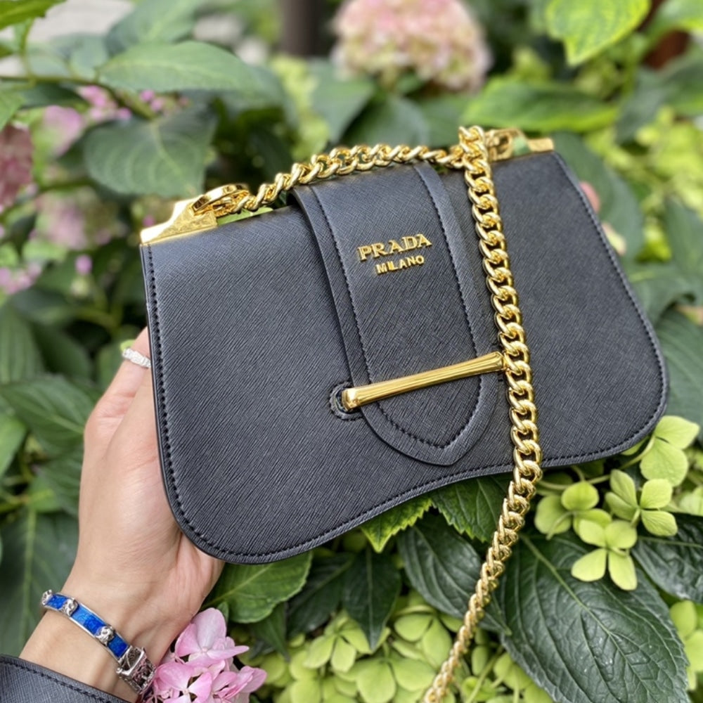 Prada Sidonie Saffiano Black 24cm 1BD184 2AIX F0002