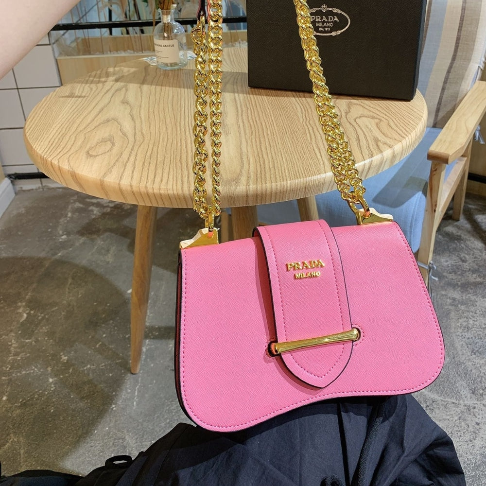 Prada Sidonie Saffiano Pink 24cm