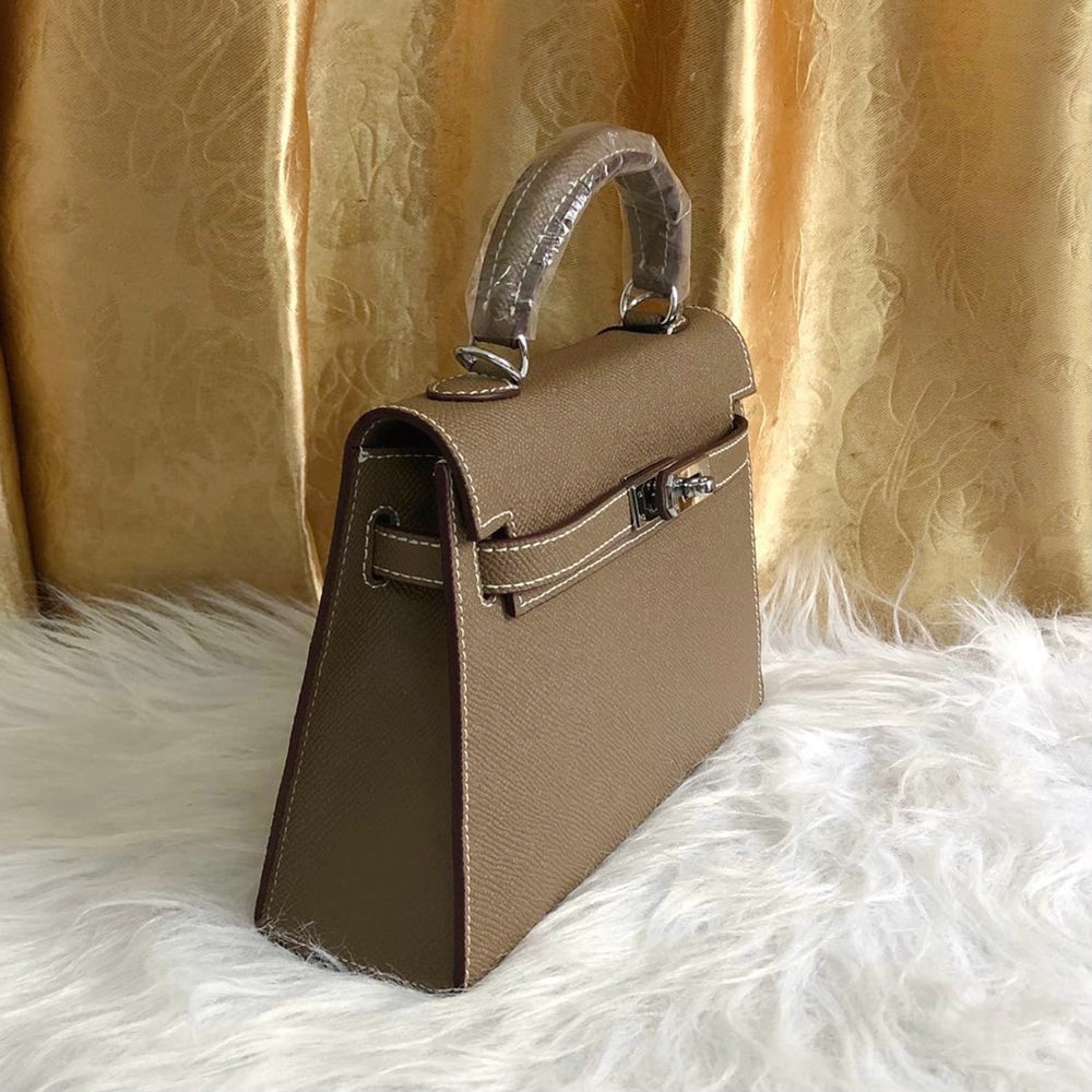 Hermes Kelly Mini Epsom Handbag Etoupe 22cm