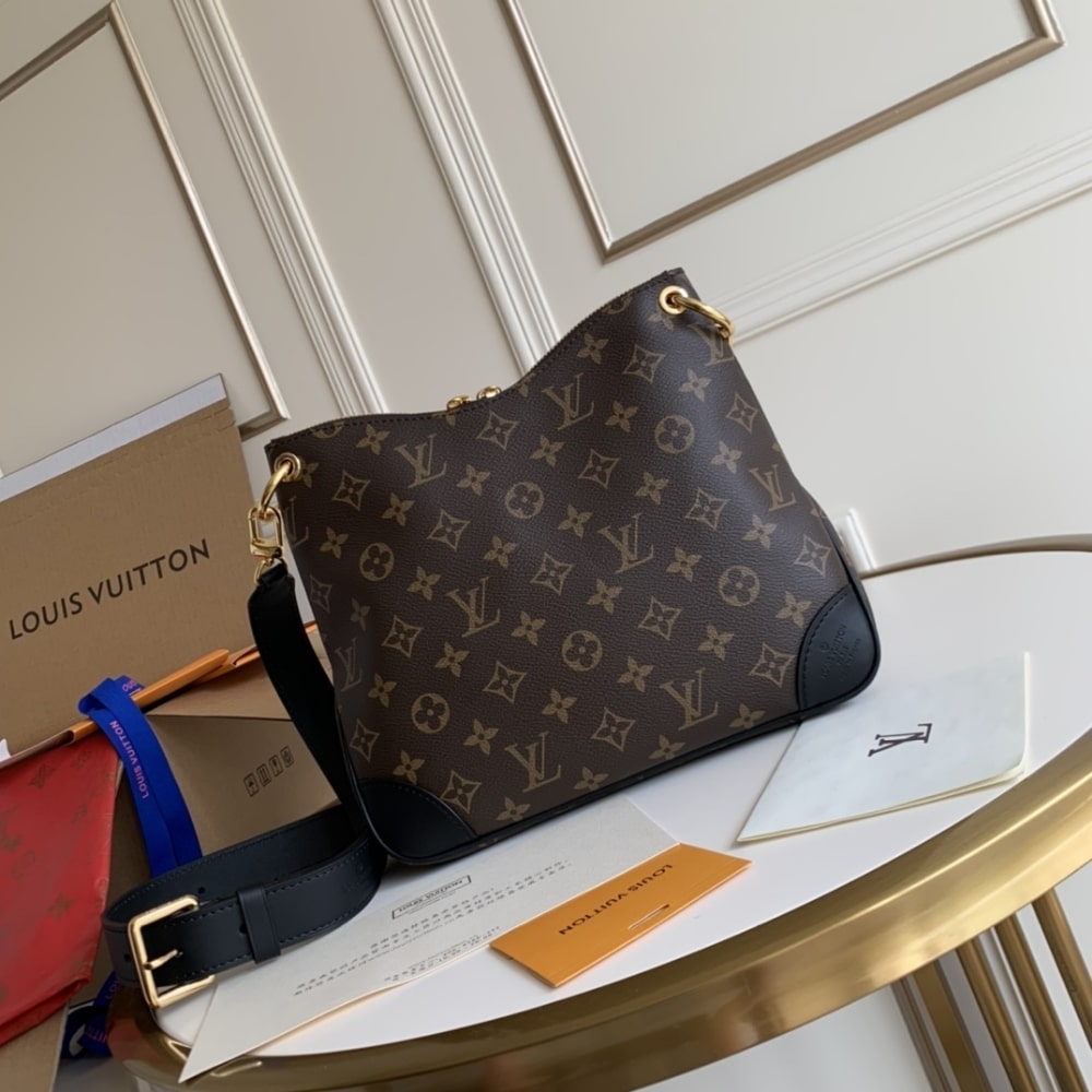 Louis Vuitton Monogram Odéon PM Bags Black 28cm M45353