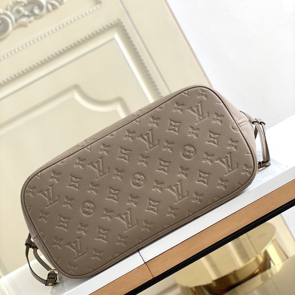 Louis Vuitton Neverfull MM Monogram Empreinte Turtledove Gray 31cm M45686
