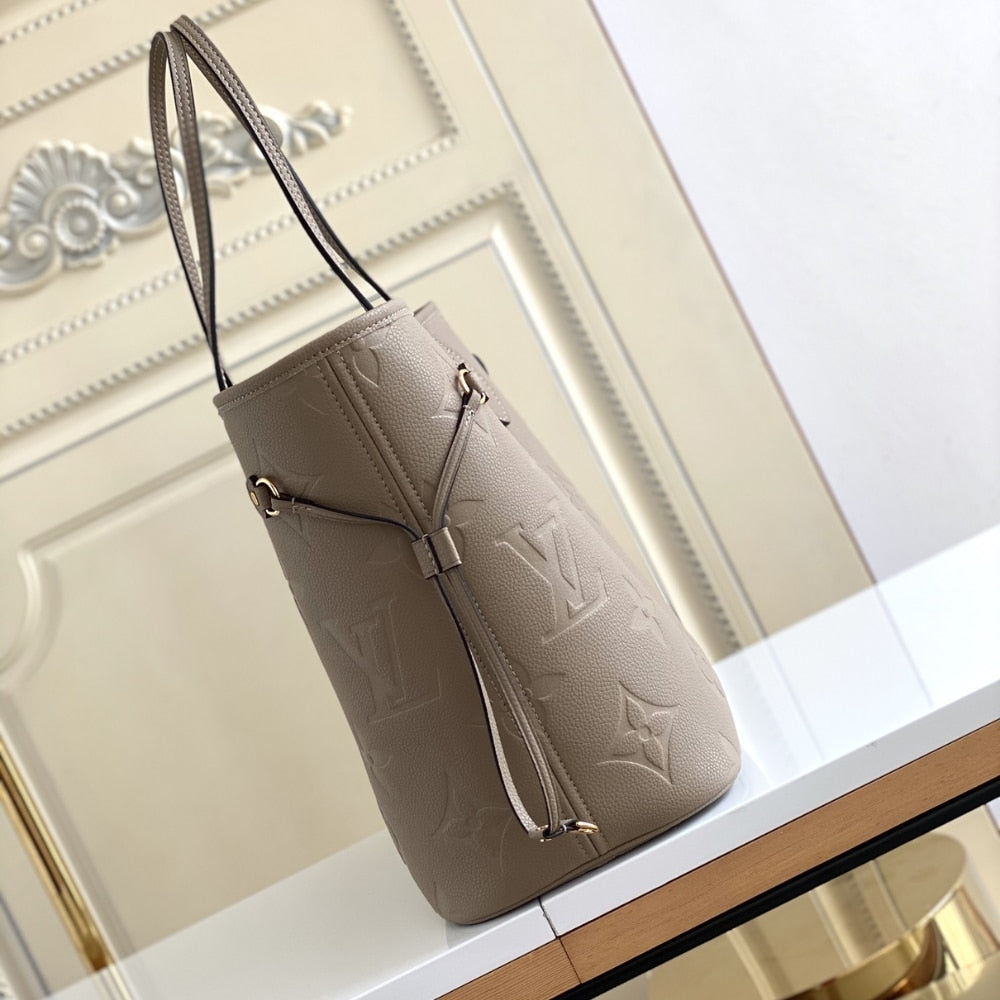 Louis Vuitton Neverfull MM Monogram Empreinte Turtledove Gray 31cm M45686
