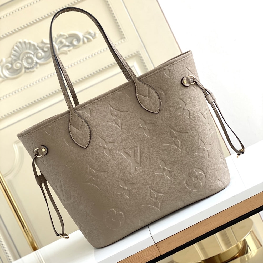 Louis Vuitton Neverfull MM Monogram Empreinte Turtledove Gray 31cm M45686