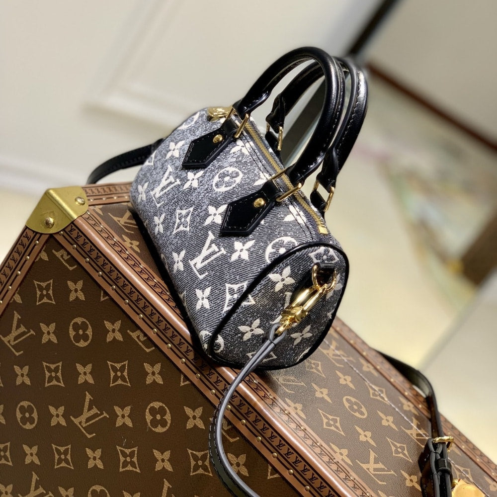 Louis Vuitton Nano Speedy Monogram in Denim 16cm