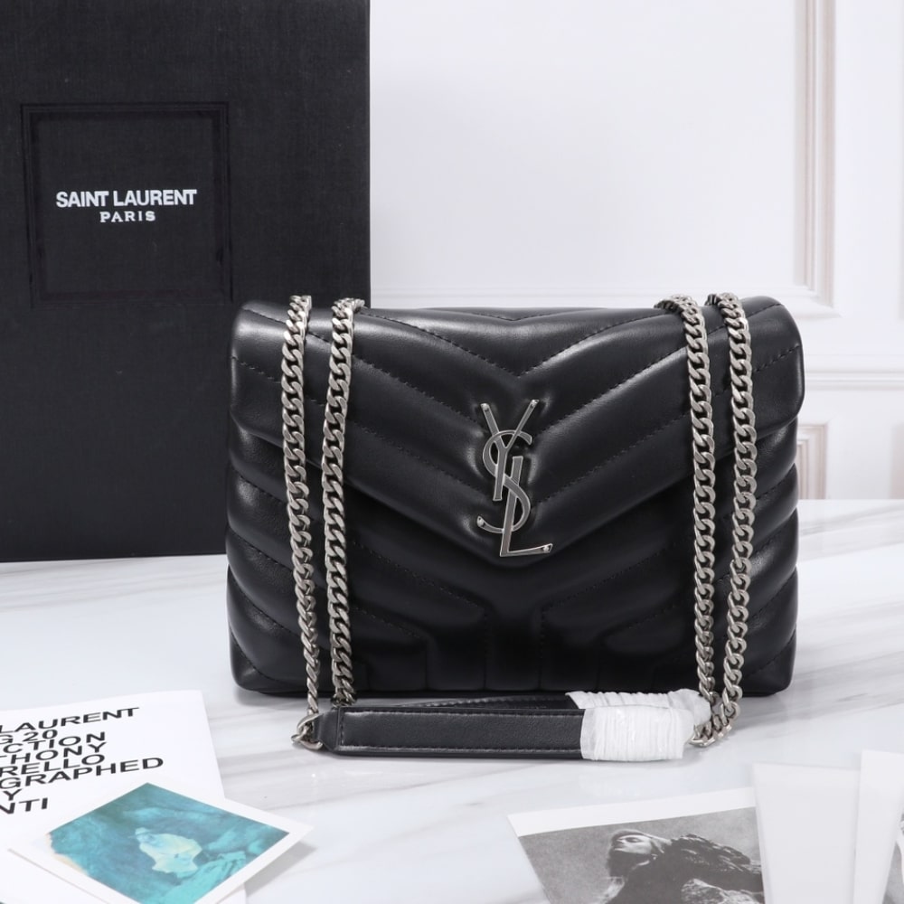 Saint Laurent Loulou Small Black Nickel 25cm