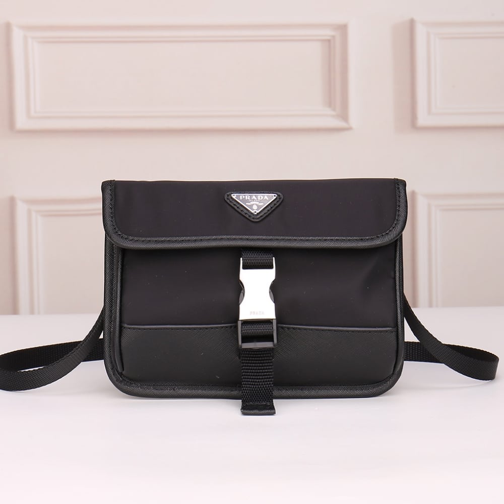 Prada Re Nylon and Saffiano Black 20Cm