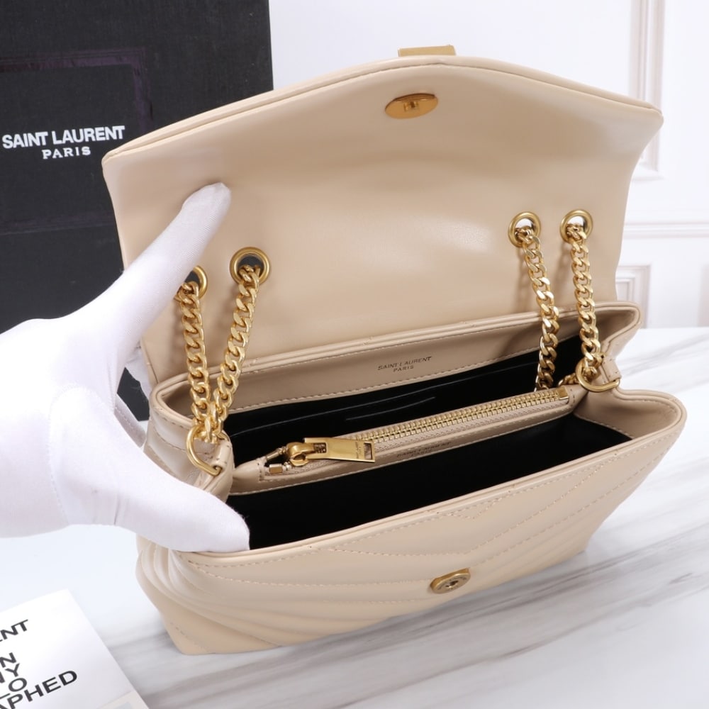 Saint Laurent Loulou Small Dark Beige 25cm