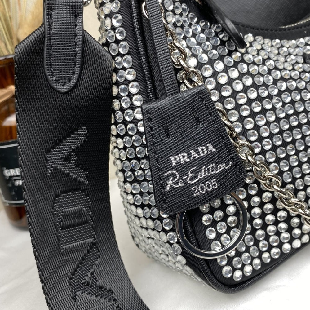 Prada Re Edition 2005 Satin With Crystals 23Cm