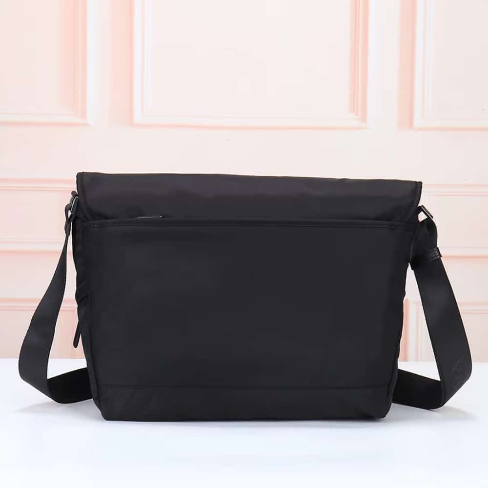 Prada Re Nylon And Saffiano Leather Shoulder Bag Black 34Cm 2VD052 2DMG F0002 V KOH