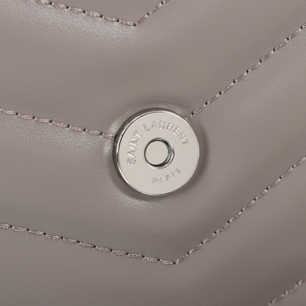 Saint Laurent Loulou Small Grey Nickel 25cm