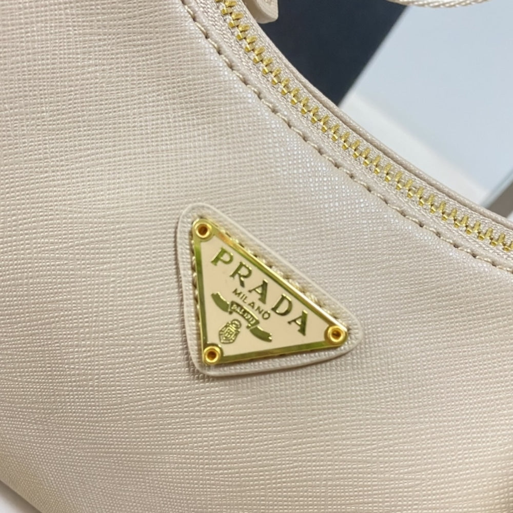 Prada Re Edition 2005 Saffiano Leather Bag Beige 22Cm