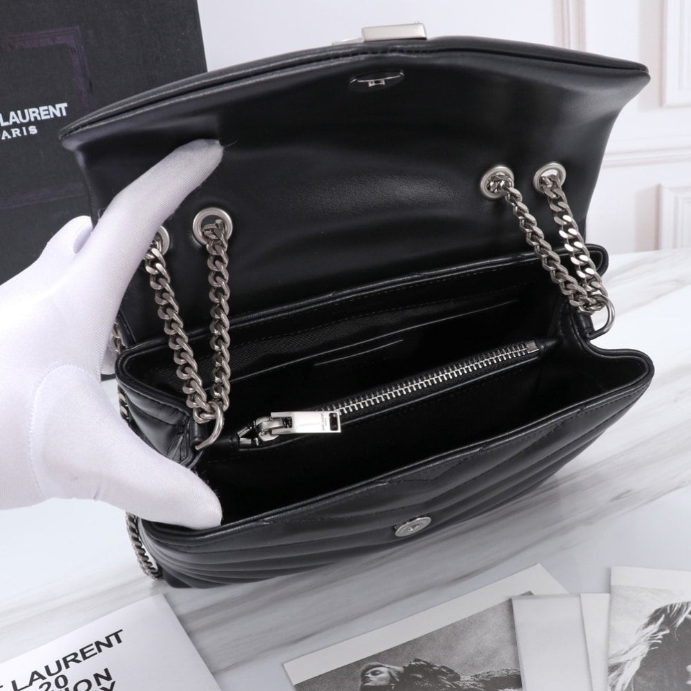 Saint Laurent Loulou Small Black Nickel 25cm