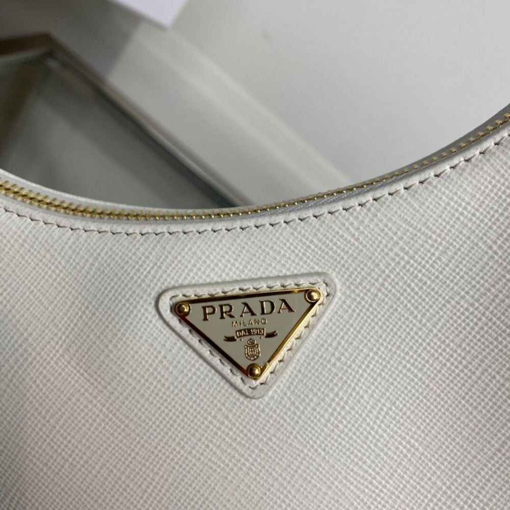 Prada Re-Edition Saffiano White 22cm