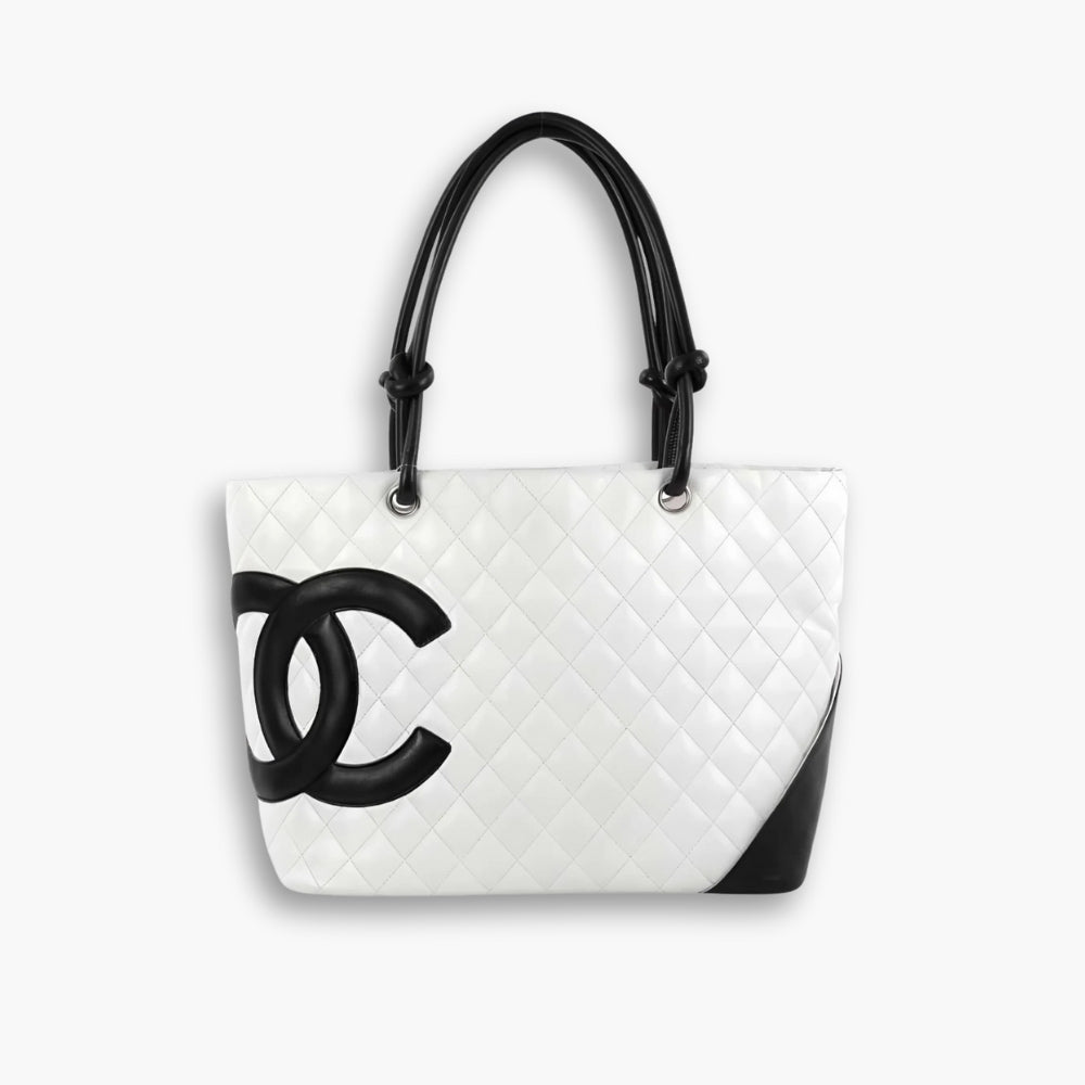 Chanel Large Cambon Tote Bag Black White 41cm