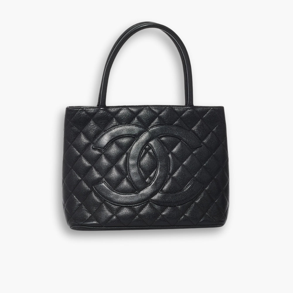 Chanel Medallion Tote Bag Black 30cm