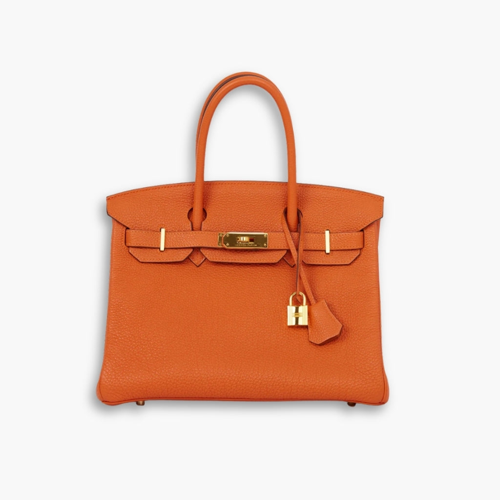 Hermes Birkin 25 Bag Togo Orange 25cm