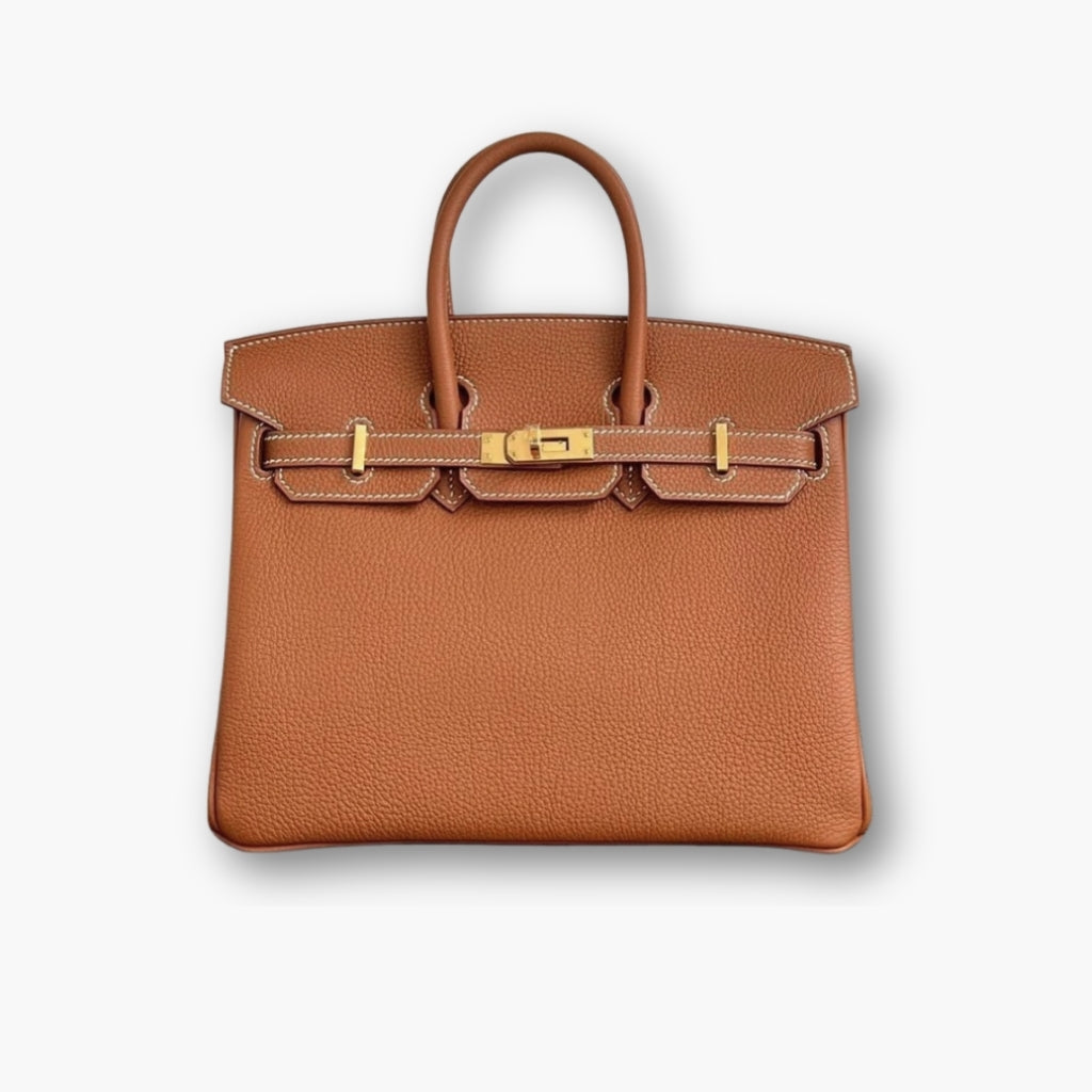 Hermes Birkin 25 Handbag Gold Brown 25cm