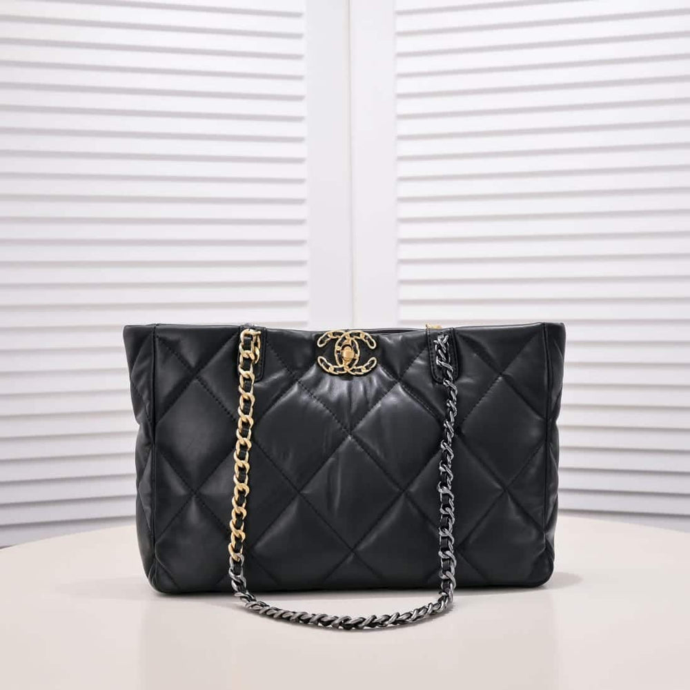 Chanel 19 East West Shopping Bag Black 36cm