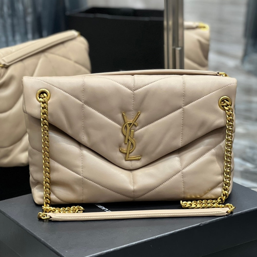 Saint Laurent Puffer Medium Beige 35Cm