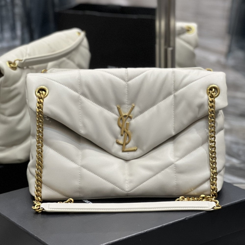 Saint Laurent Puffer Medium White 35Cm