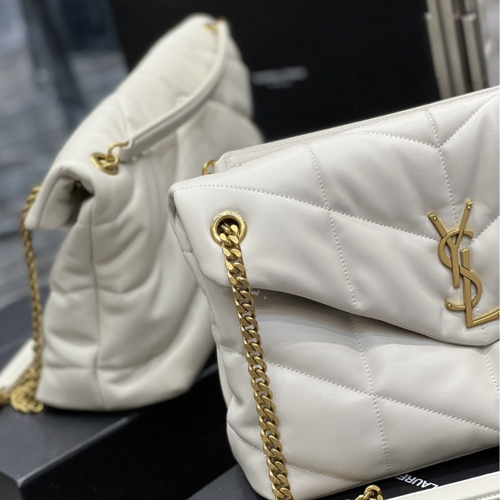 Saint Laurent Puffer Medium White 35Cm