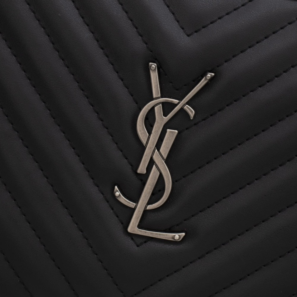 Saint Laurent Lou Camera Bag Silver Metal Black 23Cm