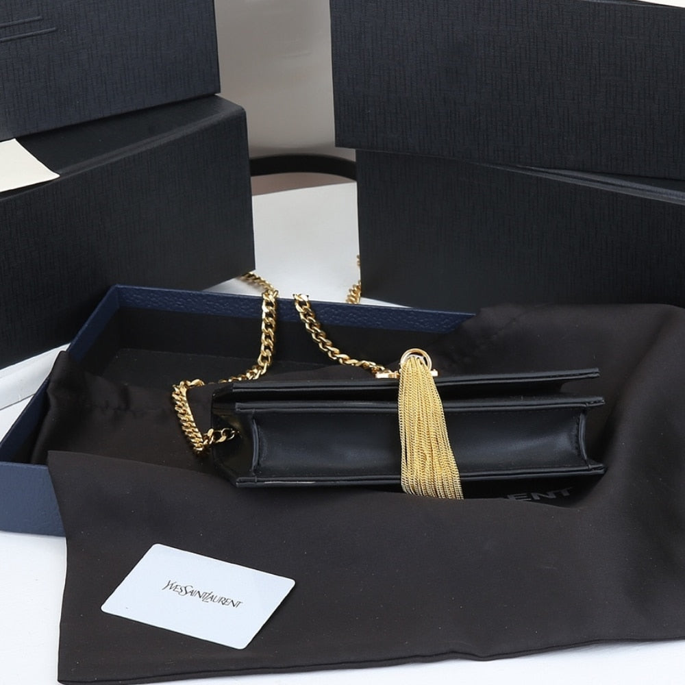 Saint Laurent Kate Small In Grain De Poudre Black 20Cm