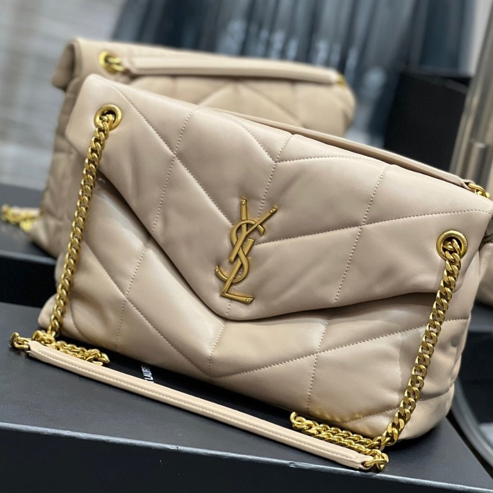 Saint Laurent Puffer Medium Beige 35Cm
