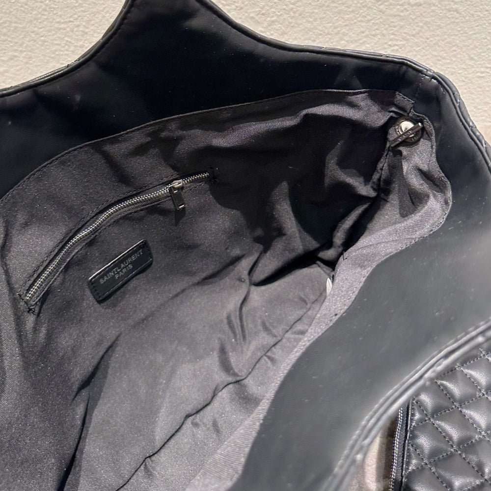 Saint Laurent Icare Maxi Shopping Bag Black With Silver Hardware 40cm