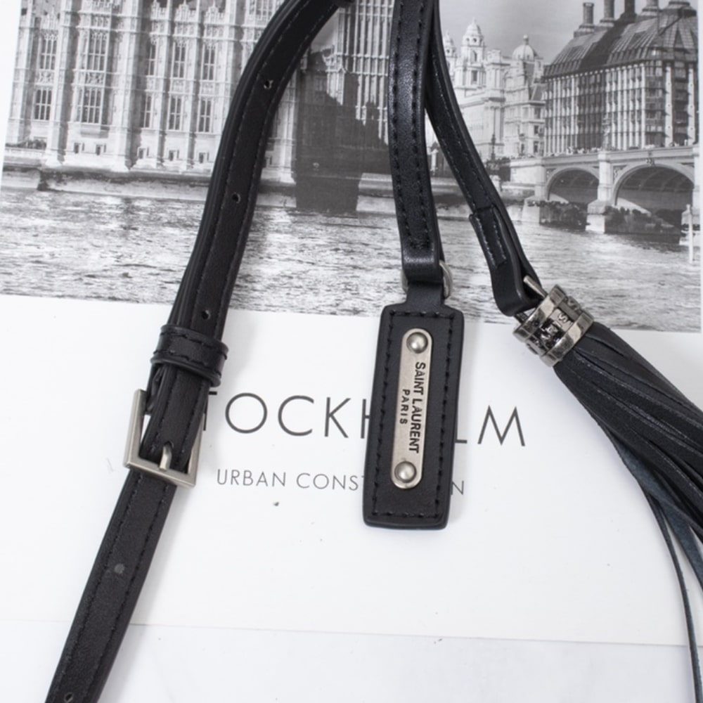 Saint Laurent Lou Camera Bag Silver Metal Black 23Cm