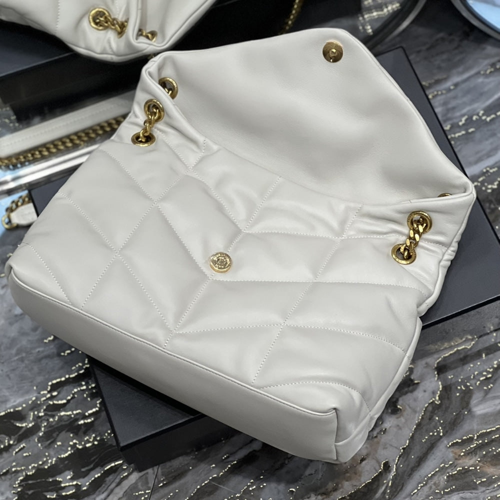 Saint Laurent Puffer Medium White 35Cm