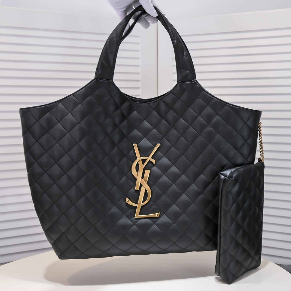 Saint Laurent Icare Maxi Shopping Bag Black 50cm