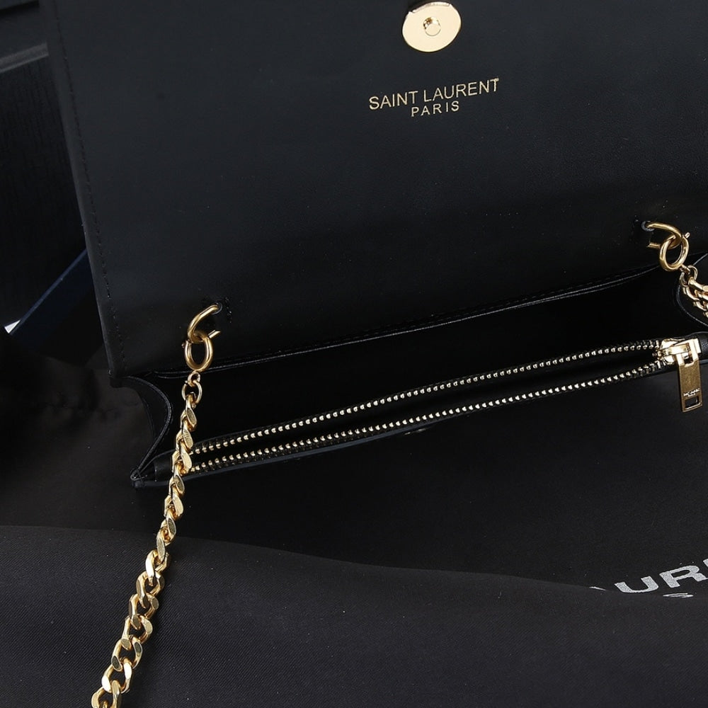 Saint Laurent Kate Small In Grain De Poudre Black 20Cm