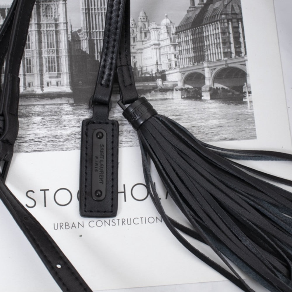 Saint Laurent Lou Camera Bag Matte Black Metal 23Cm