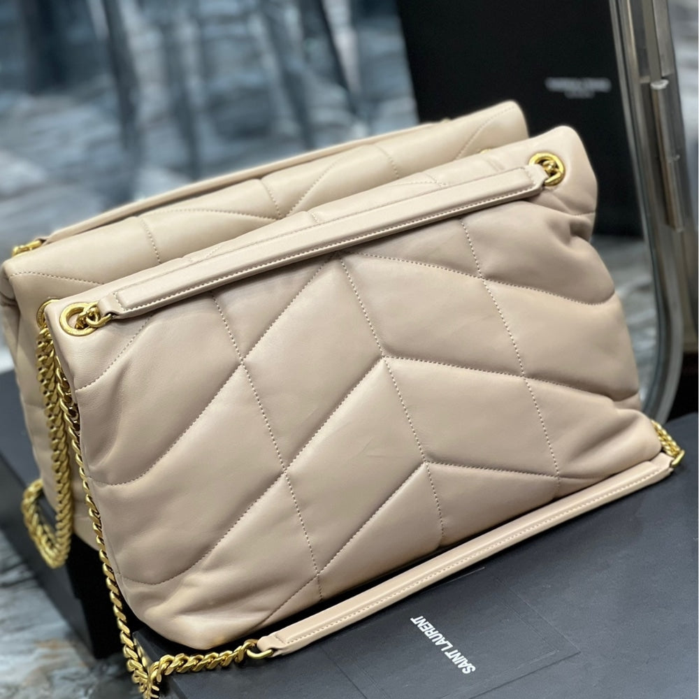 Saint Laurent Puffer Medium Beige 35Cm