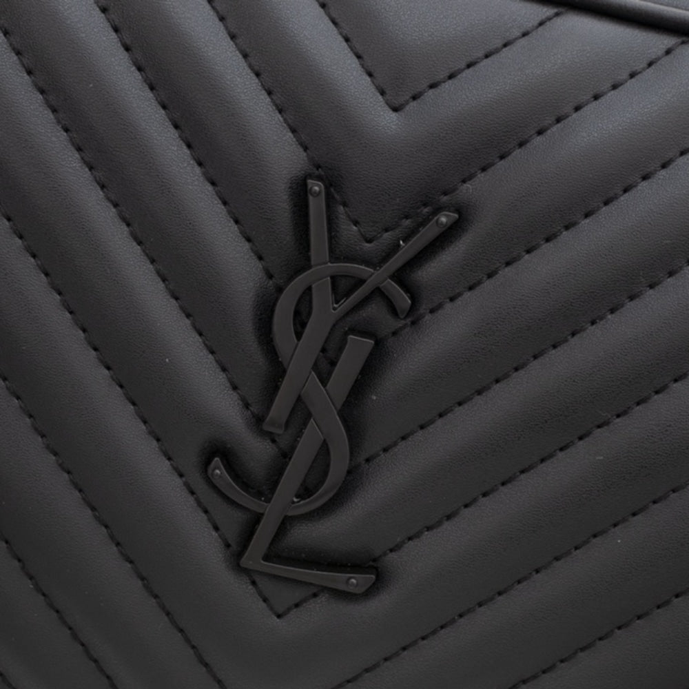 Saint Laurent Lou Camera Bag Matte Black Metal 23Cm