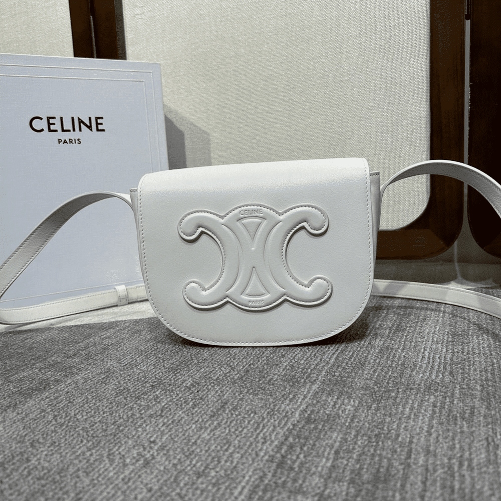 Mirror Quality – Celine Folco Cuir Triomphe In White