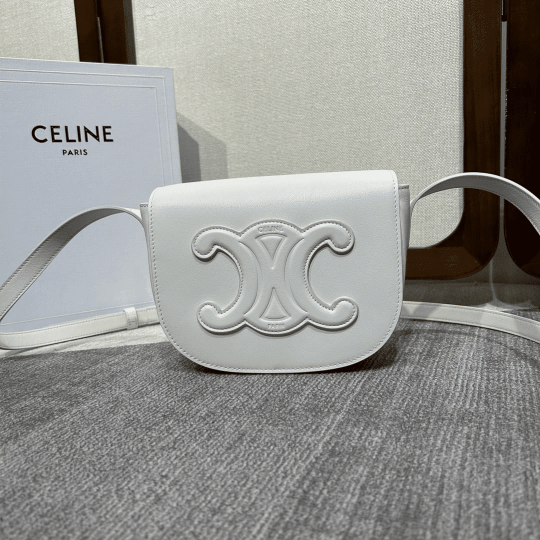 Mirror Quality – Celine Folco Cuir Triomphe In White